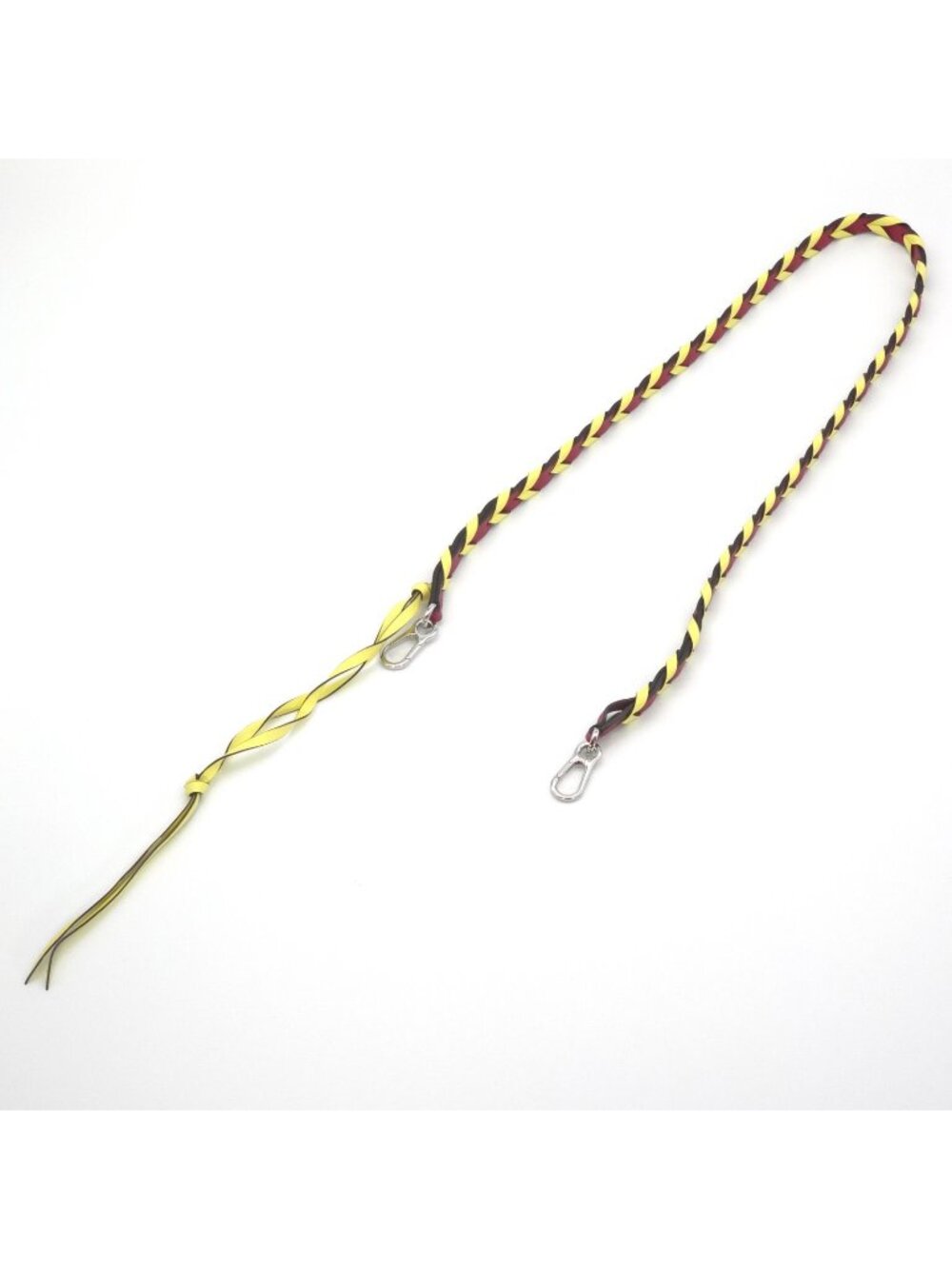 Loewe Thin Braided Strap Shoulder Length 111 Calfskin Yellow Bordeaux Color